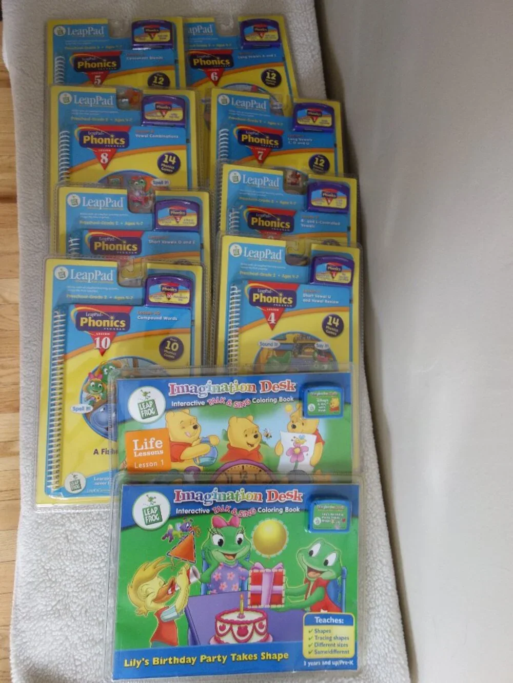 10 New LEAP FROG Phonics / Imagination Desk Books and Cartridges